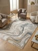 KADIMA DESIGN Teppich Velours Kurzflor, Abstraktes Marmor-Design, Naturtöne