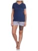 NORMANN Shorty kurzarm Schlafanzug floralem print - 74458 in marine