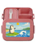 Mr. & Mrs. Panda Vesperbox Pinguin Surfer Design ohne Spruch in Rot Pastell