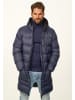SOULSTAR Parka - mit Kapuze als Winterjacke - Langer Steppmantel in Navy