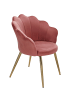 FineBuy Esszimmerstuhl in Rosa / Samt / 53x48x80