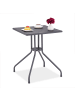 relaxdays Gartentisch "Holzoptik" in Grau - (B)61 x (H)75 x (T)61 cm