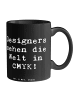 Mr. & Mrs. Panda Kaffeepott Spruch CMYK Designer mit Spruch in Schwarz