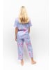 Cyberjammies Zoey Flamingo Pyjama Top in light blue melange