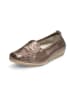 VITAFORM Hirschleder Mokassins in taupe/metallic