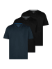 Redmond T-Shirt Basic in Schwarz / dunkelblau