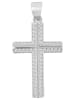 Adeliás Damen Anhänger – Kreuz Kreuzanhänger aus 925 Silber mit Zirkonia in silber