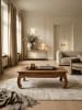 KADIMA DESIGN Couchtisch KANADA: Opium-Form, Massivholz, Massivholz, pflegeleicht in Braun