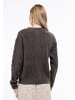 DreiMaster Damen Strickjacke Mit Knöpfen in Dunkelbraun