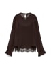 Vero Moda Lange Bluse mit Spitzendetail in Chocolate Torte