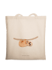 Mr. & Mrs. Panda Shopping Tasche Faultier Kind ohne Spruch in Creme