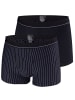 Bugatti Boxershorts 2er Pack in Schwarz / gestreift