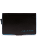 Piquadro Blue Square Kreditkartenetui RFID Leder 7 cm in schwarz