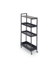 relaxdays Nischenwagen in Braun/ Schwarz - (B)20 x (H)98 x (T)50 cm