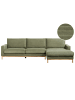 Beliani Ecksofa SIGGARD in Grün/Braun - (W) 296 x (H) 82 x (L) 163 cm