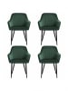 SONGMICS 4er-Set: Esszimmerstuhl in Grün-Schwarz - (B)62.5 x (H)85 x (T)60 cm