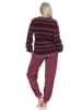 NORMANN Frottee Schlafanzug langarm Bündchen Streifenoptik in beere1