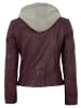Gipsy Lederjacke Lammnappa Kapuze in Violett