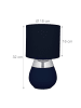 relaxdays Tischlampe in Blau/ Silber - (H)32 x Ø 18 cm