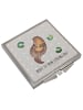 Mr. & Mrs. Panda Handspiegel Otter Seerose mit Spruch in Grau Pastell