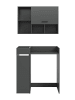 ebuy24 Waschmaschinenschrank Free (3-teilig) Anthrazit 95 x 60 cm