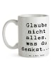 Mr. & Mrs. Panda Teetasse Spruch Selbstvertrauen und Klarheit mi... in Weiß