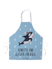 Mr. & Mrs. Panda Schürze Orca Zylinder mit Spruch in Blau Pastell