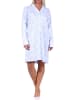 NORMANN Nachthemd langarm zum durchknöpfen Single Jersey - 69725 in hellblau