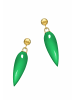 Gemshine Ohrringe Chalcedon Cabochon Tropfen in gold coloured