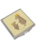 Mr. & Mrs. Panda Handtaschenspiegel quadratisch Bären mit Hut oh... in Gelb Pastell