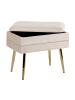 Beliani Hocker ODESSA in Beige/Gold - (W) 49 x (H) 42 x (L) 34 cm