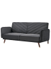 Beliani 3-Sitzer Sofa SENJA in Schwarz/Braun - (W) 198 x (H) 87 x (L) 95 cm