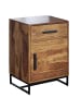 KADIMA DESIGN Nachttisch Nachtkommode | Massivholz/Metall, 45x35x65cm, Schublade/Tür