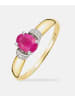 Diamant L'éternel Ring, mit Rubin, 375 Gelbgold