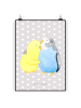 Mr. & Mrs. Panda Wandbild Wellensittich Liebe ohne Spruch in Grau Pastell
