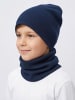 TupTam Unisex Kinder Beanie Mütze Schlauchschal Set in dunkelblau