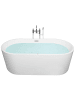 Beliani Whirlpool Badewannen HAVANA in Weiß/Silber - (W) 80 x (H) 59 x (L) 170 cm
