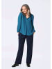 GOLDNER Kurzgröße:  Bluse Bluse mit Tunika Ausschnitt in blau