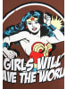 Logoshirt T-Shirt DC - Wonder Woman - Girls Will in Braun