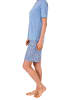 NORMANN Shorty Pyjama kurzarm Spitzenbesatz - 44803 in blau