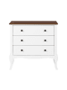Beliani Kommode NUNDLE in Weiß/Braun - (W) 80 x (H) 76 x (L) 40 cm