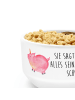 Mr. & Mrs. Panda Müsli Schüssel Einhorn Schwein mit Spruch in Weiß