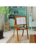 relaxdays Kinderstandtafel in Braun - (B)39 x (H)65-77 x (T)44,5 cm