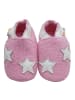 Yalion Rosa Woll-Krabbelschuhe “”Sterne“