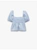 KOTON BLUSE SS in Blau Karomuster