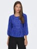 JACQUELINE de YONG Elegante 3/4 ASrm Bluse Mesh Blumen Shirt JDYKING in Blau-2