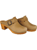 Sanita Comfortwear Clog "WOOD-MALULO SQUARE OPEN" in Beige