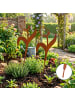 relaxdays 2 x Gartenstecker "Tulpe" in Braun - (B)39 x (H)80 cm