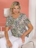 Sieh an! Kurzarm-Shirt in champagner-anthrazit-bedruckt