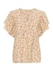 CULTURE Kurzarm-Bluse CUpuglia Relaxed fit in Offwhite/Rosa Flower